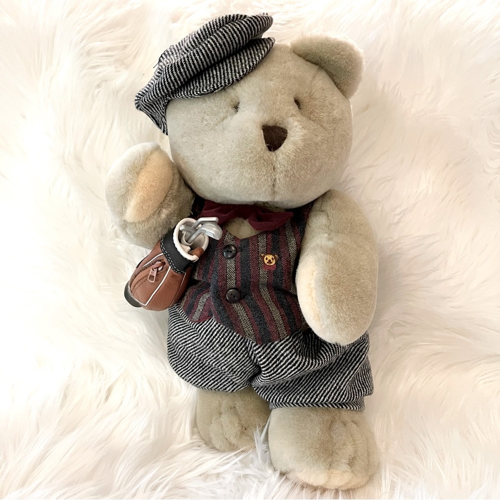 VTG 80’s Teddy Bear With Bag Of Golf Clubs - BearLand Corp